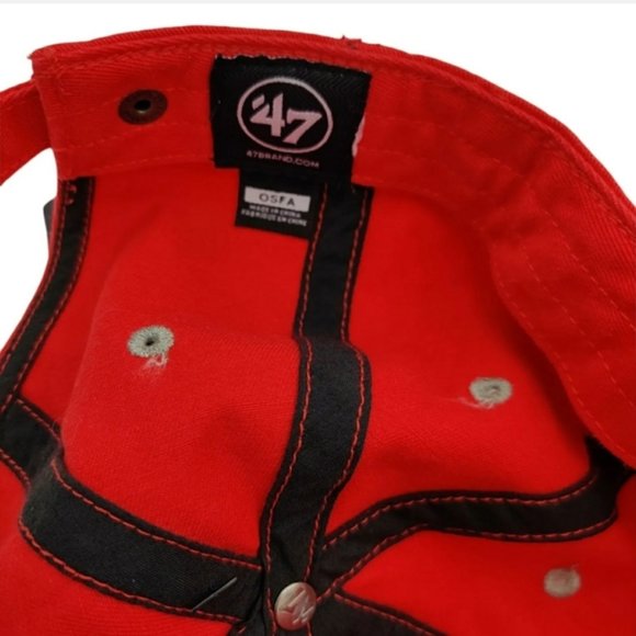 Super Bowl LI Hat Cap Strapback Red Patriots Falcons NFL Football 47' Brand NWT - Picture 8 of 9